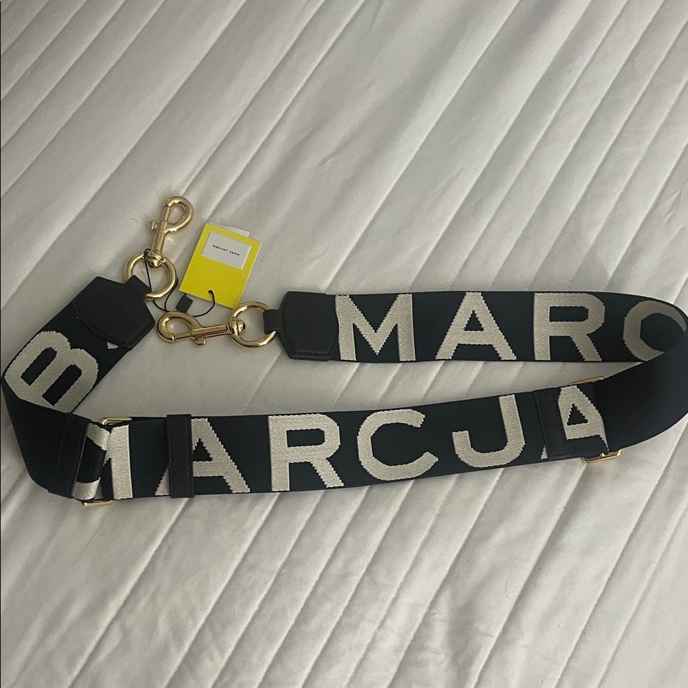 Marc Jacobs Black and White Logo bag strap